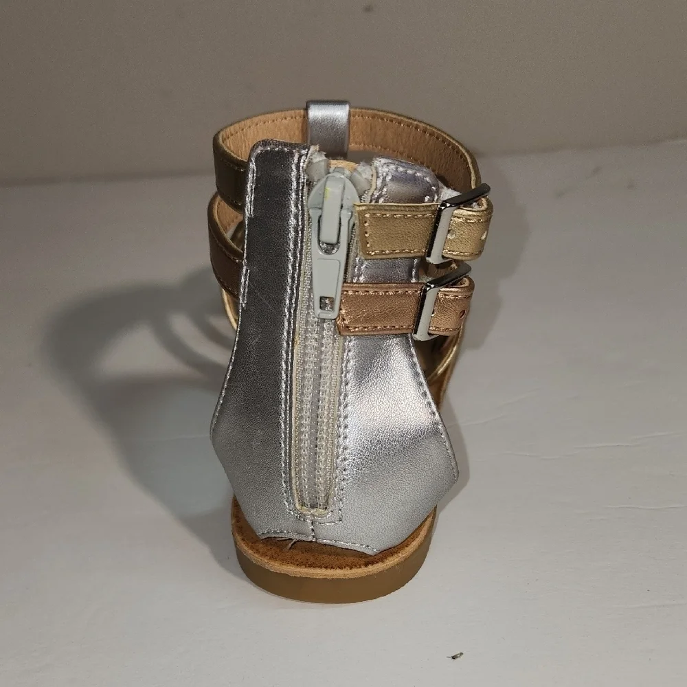 Treasure & Bond Women's Gold and Silver Strappy Sandals